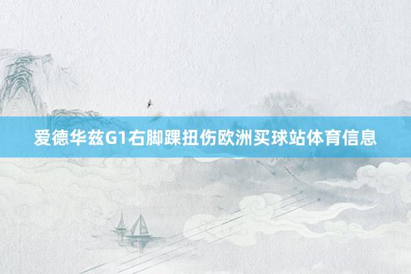 爱德华兹G1右脚踝扭伤欧洲买球站体育信息
