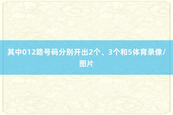 其中012路号码分别开出2个、3个和5体育录像/图片