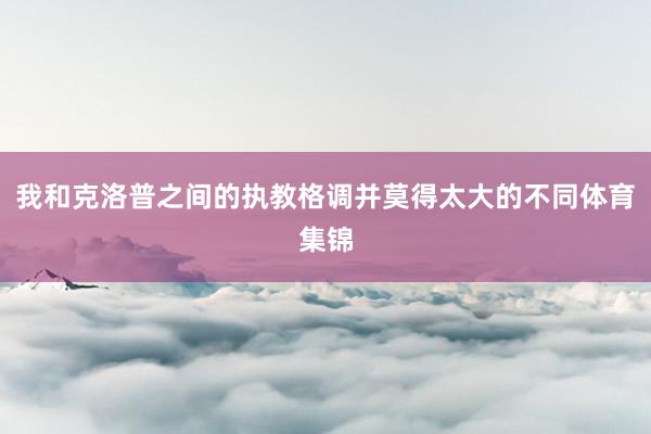 我和克洛普之间的执教格调并莫得太大的不同体育集锦