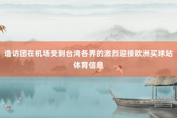 造访团在机场受到台湾各界的激烈迎接欧洲买球站体育信息