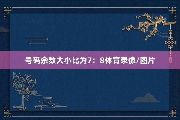 号码余数大小比为7：8体育录像/图片