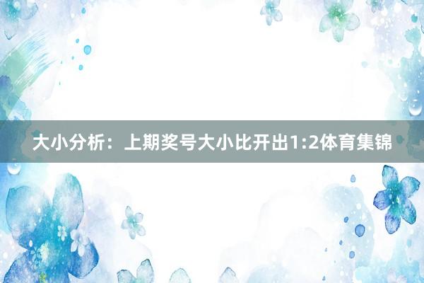 大小分析：上期奖号大小比开出1:2体育集锦