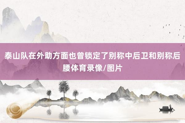 泰山队在外助方面也曾锁定了别称中后卫和别称后腰体育录像/图片